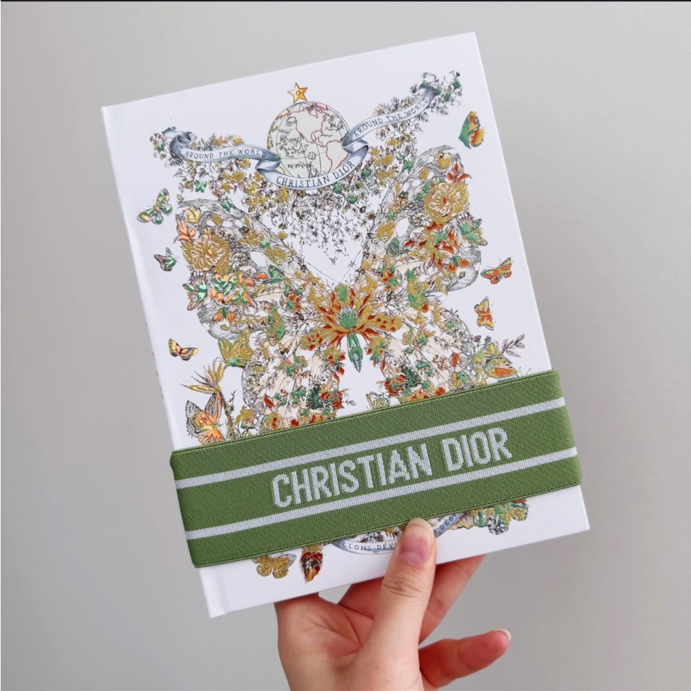 Dior White and Green Illustrated Notebook GWP